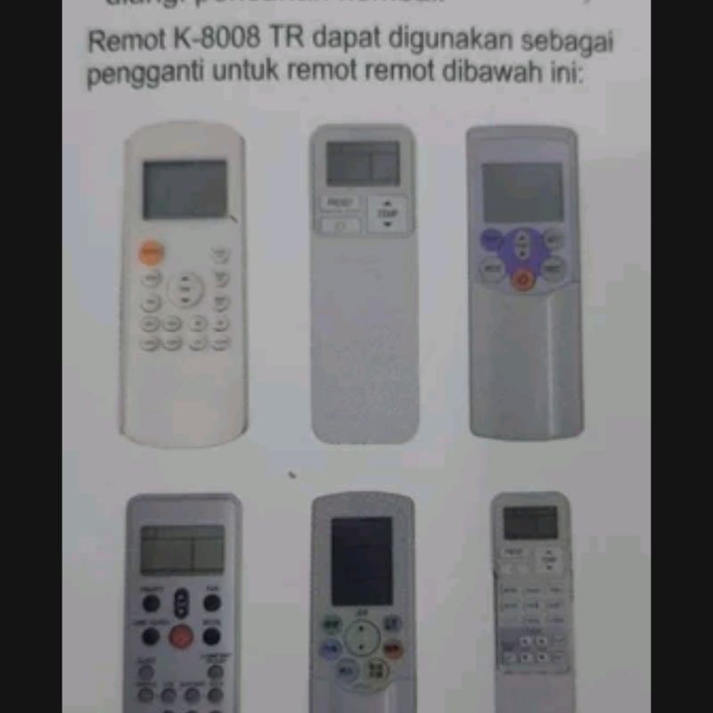 REMOTE REMOT MULTI AC TOSHIBA 8008 SEPERTI ORIGINAL