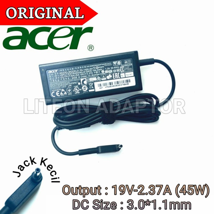 Hadir Adaptor Charger Laptop Acer Aspire 3 A314-35 A314-35S Gilaa