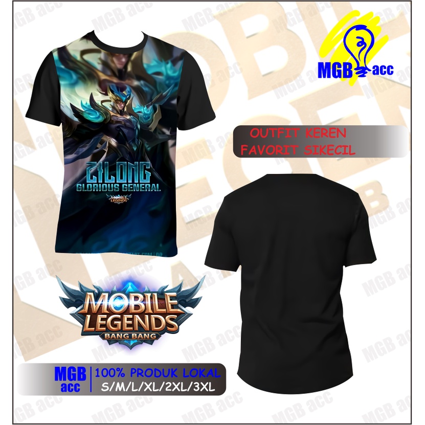 Kaos Baju Anak Atasan Laki Laki Perempuan Sublim Printing Lucu Motif Hero Mobile legend  ZILONG