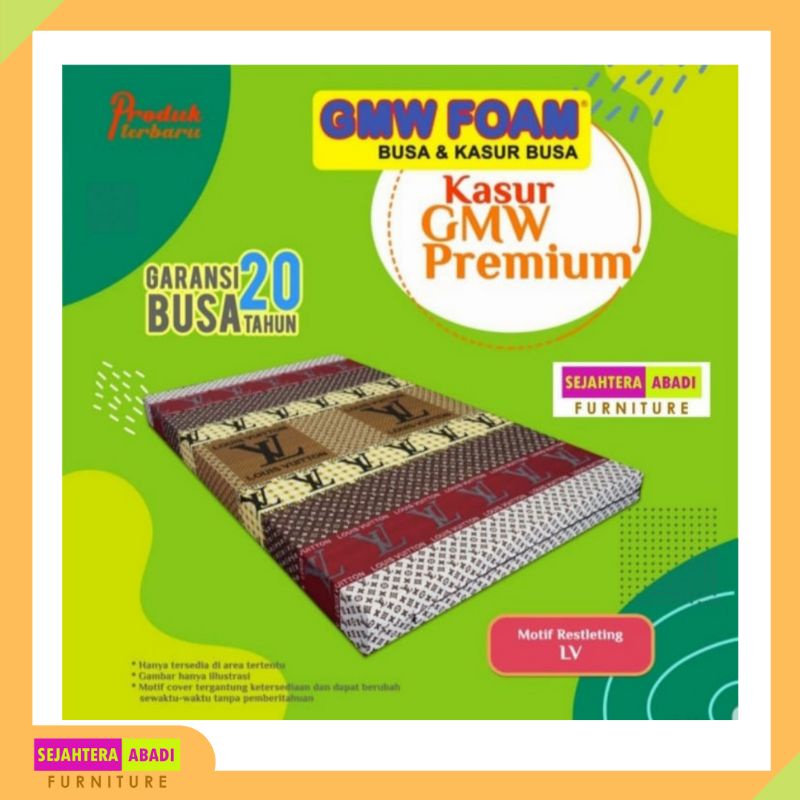 kasur busa premium GMW foam resleting embos tebal 20cm garansi 20th setara inoac free bantal dan gul