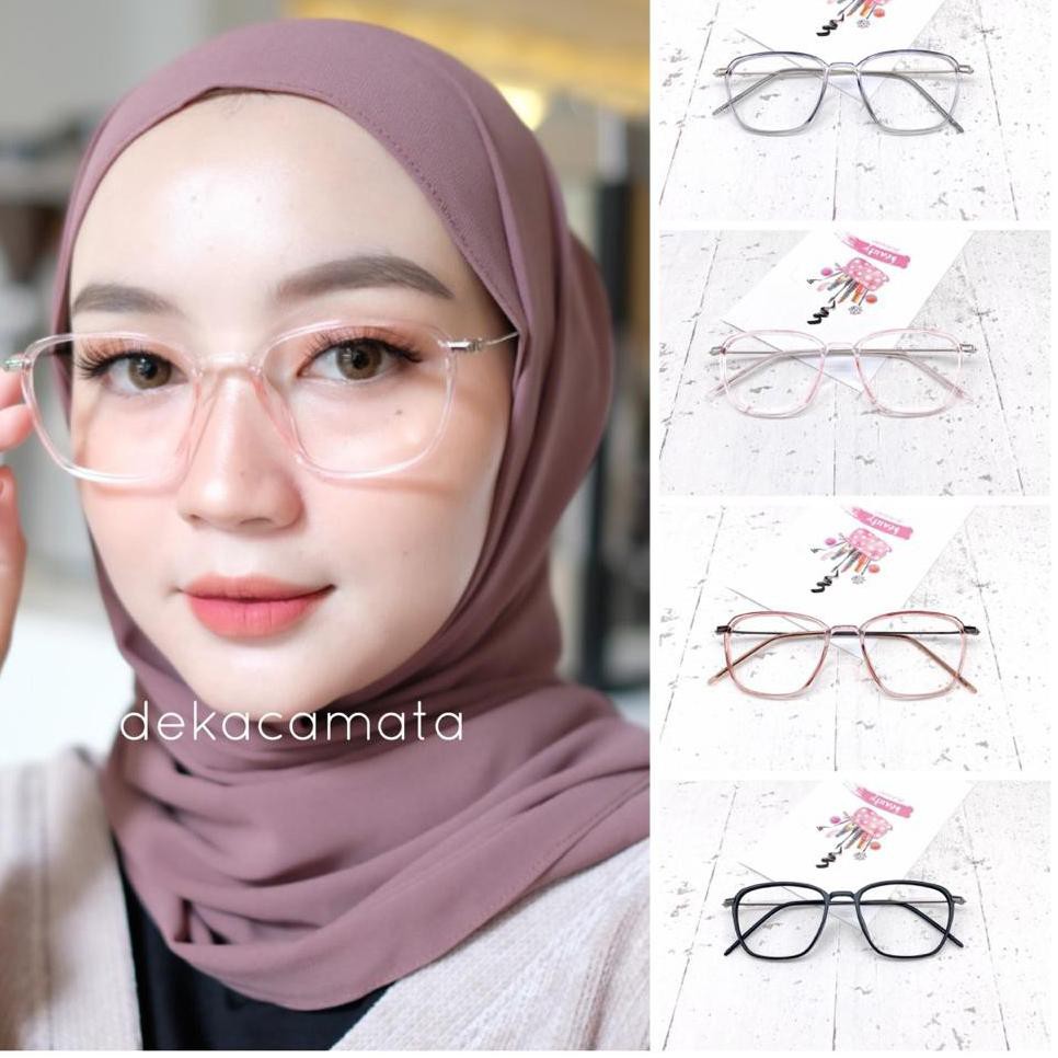 Frame Kacamata Minus Anti Radiasi Charlie Square Korea Pria Wanita 7R1