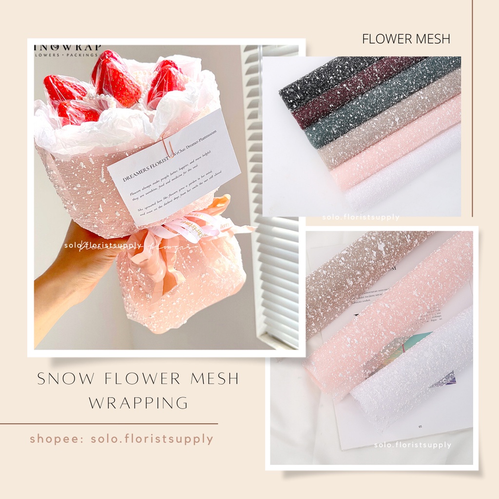 SNOW TILE lembaran KAIN TILE SALJU PER potongan KAIN PEMBUNGKUS BUKET BUNGA FLOWER WRAPPING Tile Sal