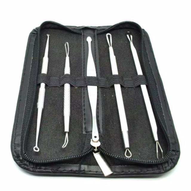 promo 7 pcs stanless pinset pimple pencetan extractor komedo jerawat pembersih wajah