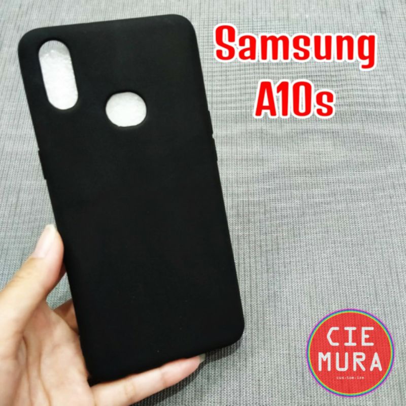 CIE Case Hitam Samsung A10s Black Matte Softcase Polos Lentur Slim Silikon HP Ciemura