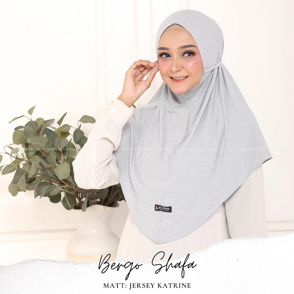 Jilbab Bergo Shafa  Matt Jersey Katrin Original By Al-Dhans-SOFT GREY