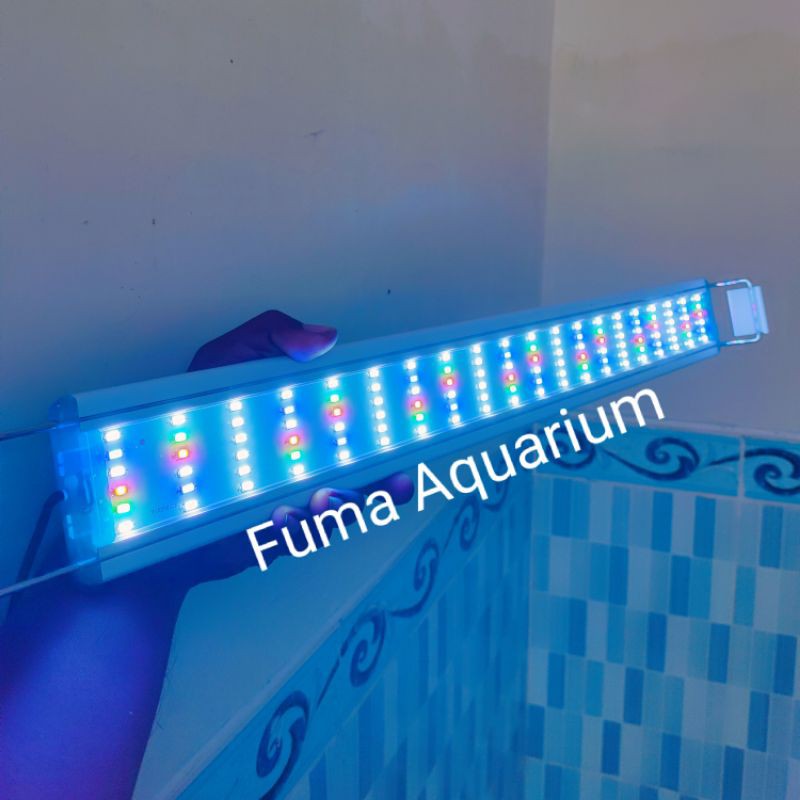 Lampu Led Aquarium SAKKAI PRO H-600 RGBW 24watt Led 6 Baris Aquarium 60-80cm Aquascape Lampu Gantung Lampu Atas