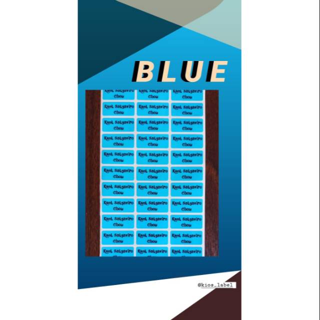 

Sticker/label nama polos motif Blue