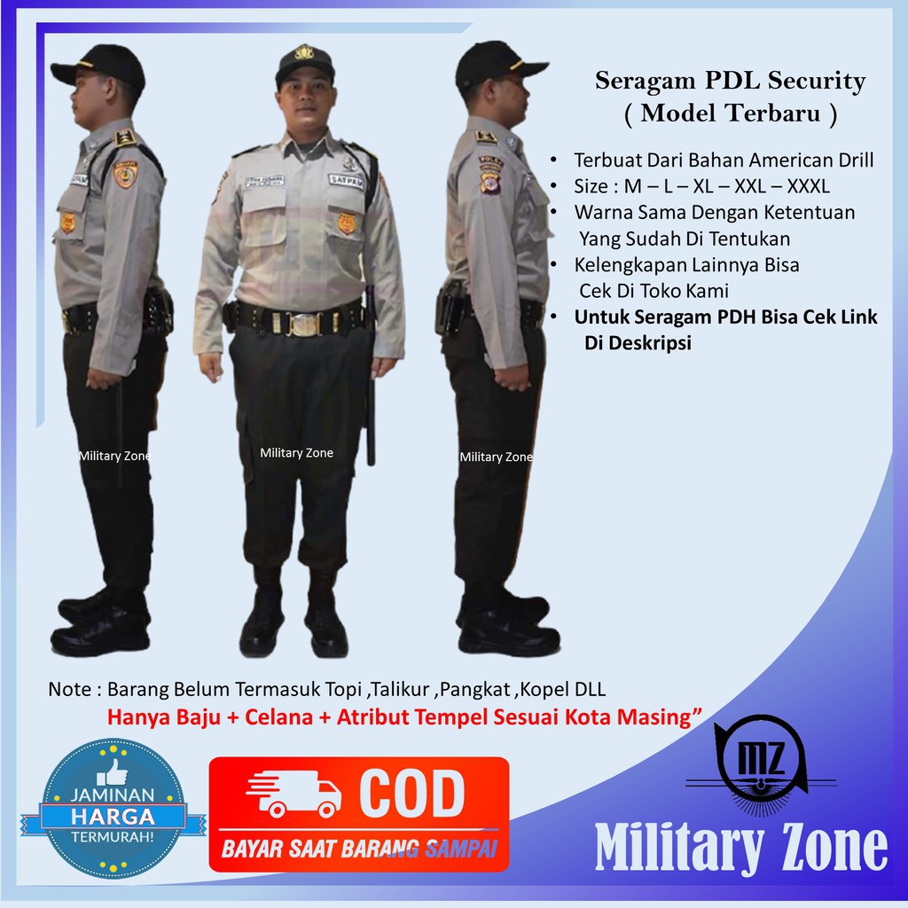 Baju Seragam Pdl Security Satpam Baru Terbaru Termurah Pdh Psh Keamanan Kerja Kantor Lapangan Murah Shopee Indonesia