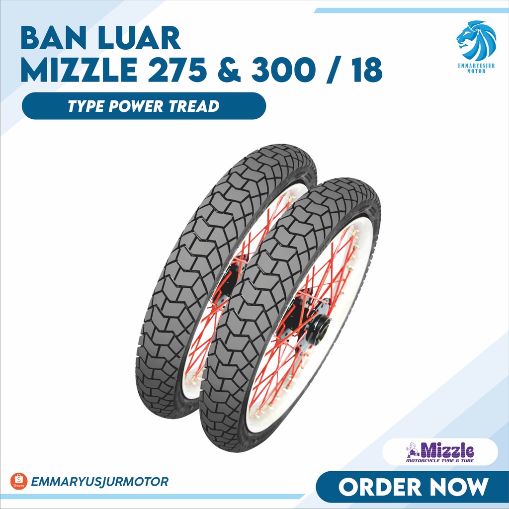 BAN LUAR 275-18, 300-18 MIZZLE POWER TREAD ( TUBETYPE ) NON TUBELESS