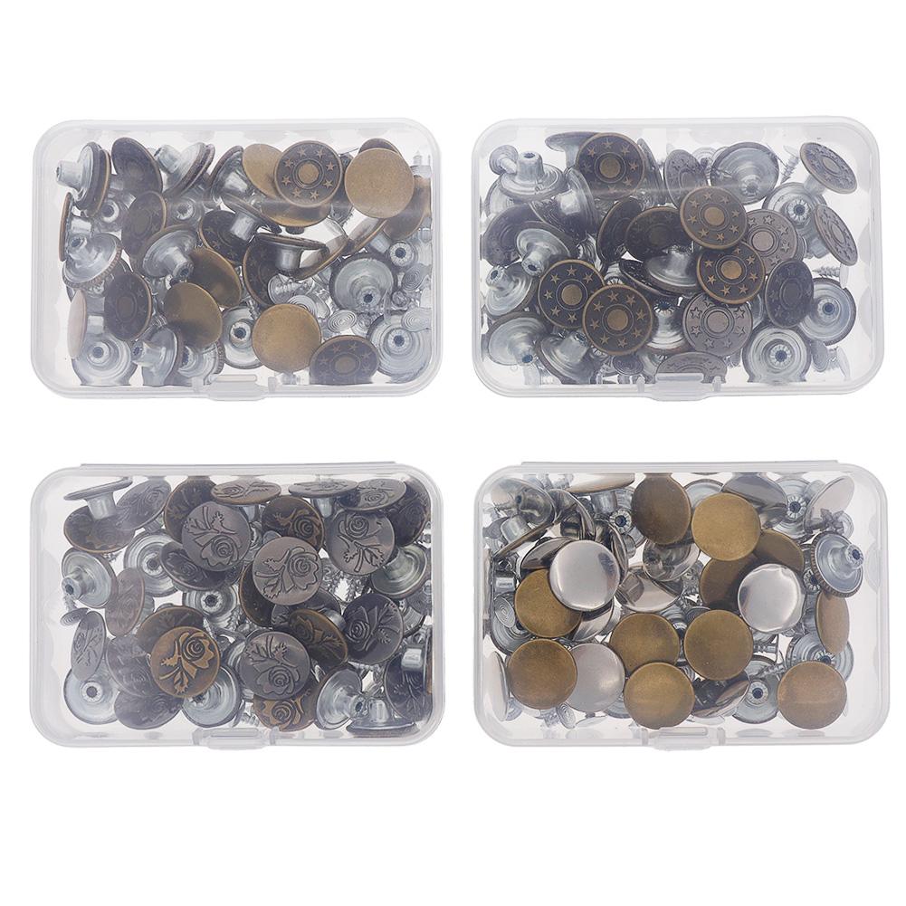 

40 Sets Kancing Jeans Tack Buttons Metal Replacement Craft Working Kit