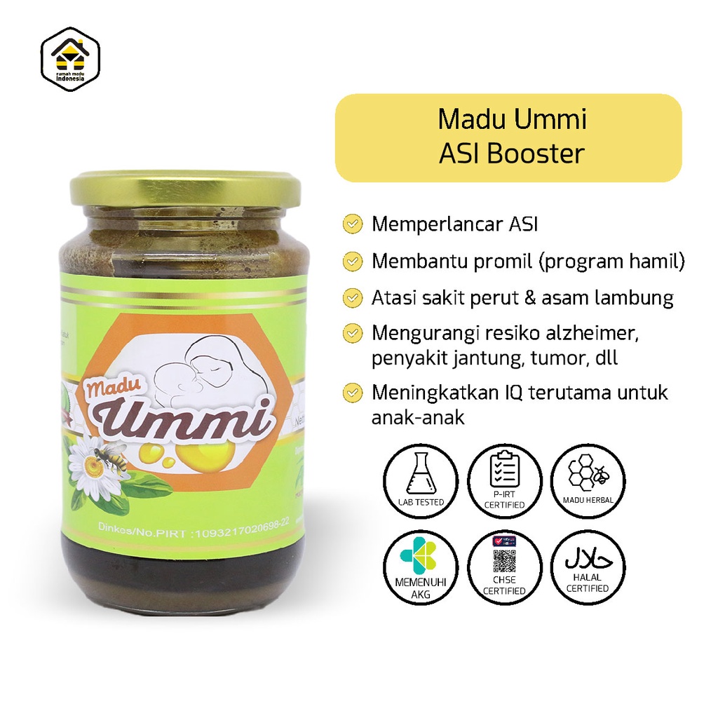 Pelancar Asi Booster Madu Pelancar Asi Cepat Vitamin Ibu Menyusui Lancar Asi Suplemen Asi Lancar Asi Ekstrak Daun Katuk Plus Kurma Madu | Madu Ummi Original Premium Murah Asli