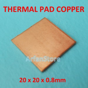 Thermal Pad Copper 20x20x0.8mm Tembaga Heatsink Radiator CPU GPU Dll