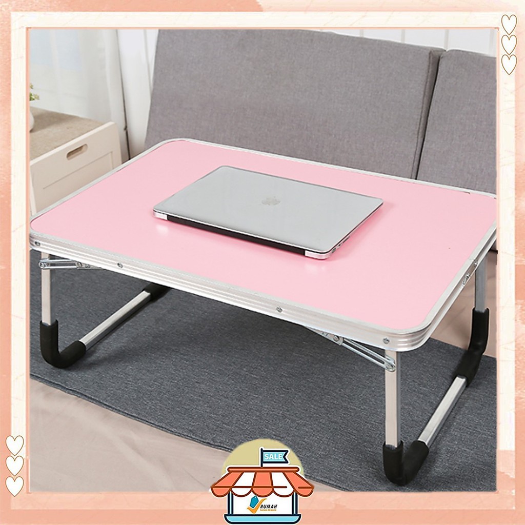 RSB Meja Laptop Lipat Portable Aluminium Kayu 62x42x27cm