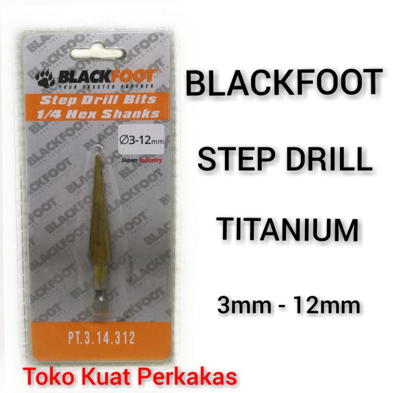 Mata bor pagoda piramid BLACKFOOT step drill besi 3mm - 12mm