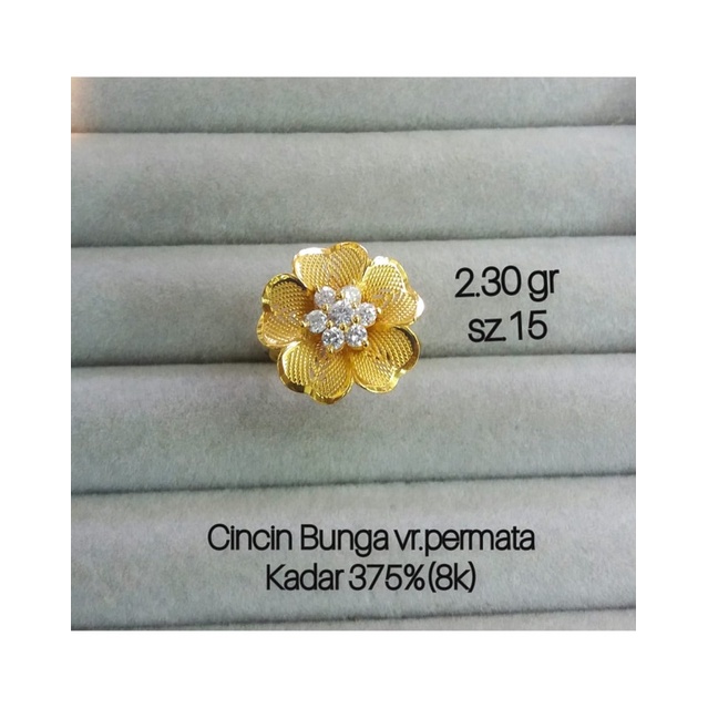 Cincin bunga mata kadar 375/8k