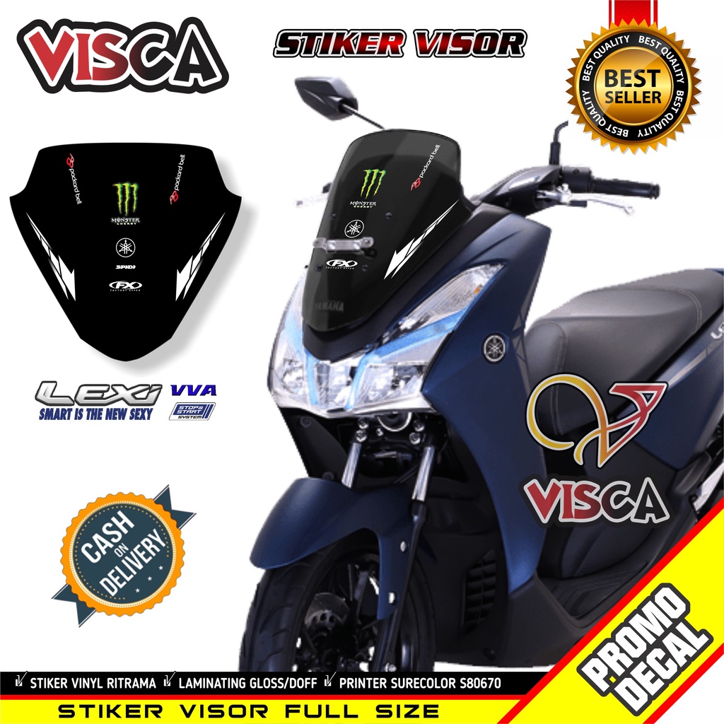 Stiker Visor Yamaha Lexi Stiker Motor Lexi Yamaha Sticker Visor Lexi M.E
