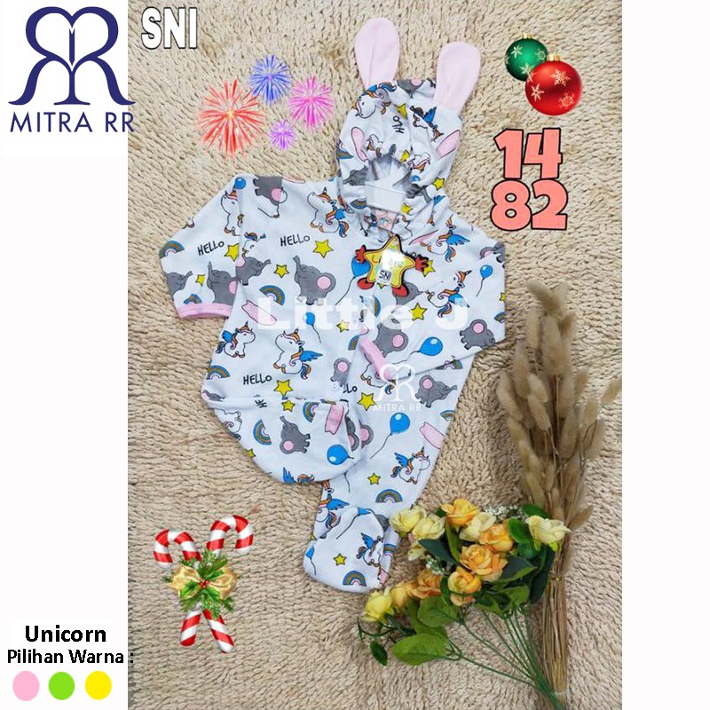 Jumpsuit Bayi Bunny Set Setelan / Jumper Lucu / Romper Hoodie Kelinci 0 - 6 bulan