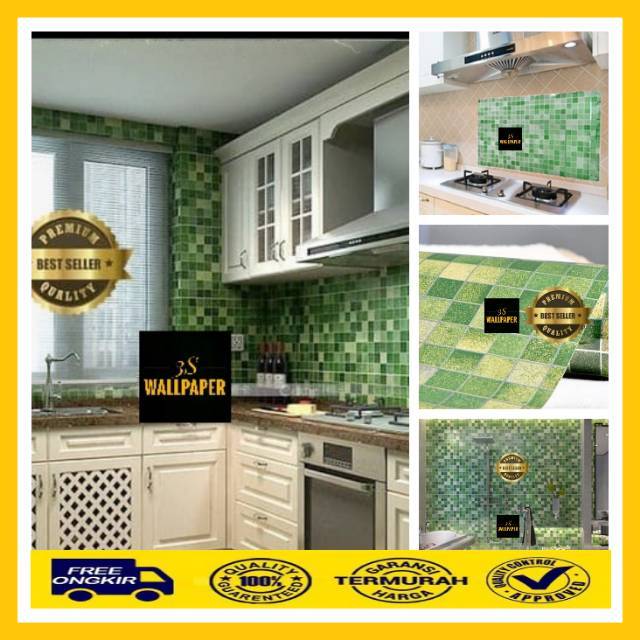 Stiker Dapur Hijau Stiker Wallpaper Dapur Anti Minyak Stiker Dapur Green Kitchen Wallpaper