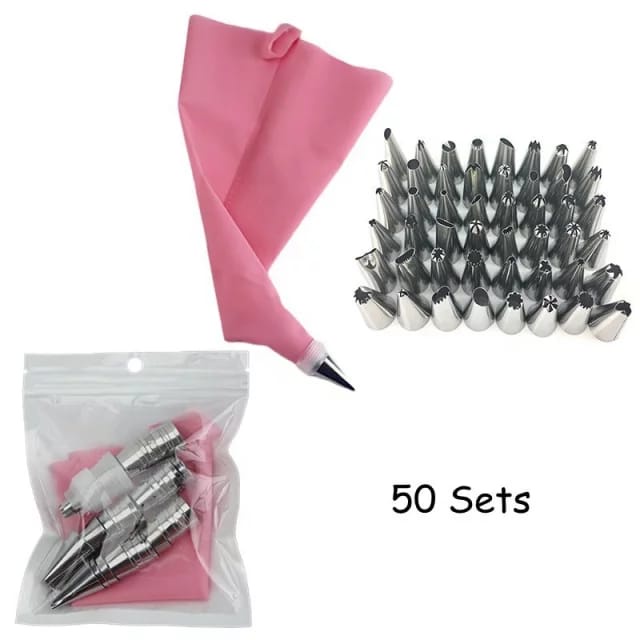 Icing Piping Bag Silikon Set 50 in 1 Cake Decorating Cookie + Spuit 50 IN 1 / SPUIT DEKORASI KUE CHEF PASTRY