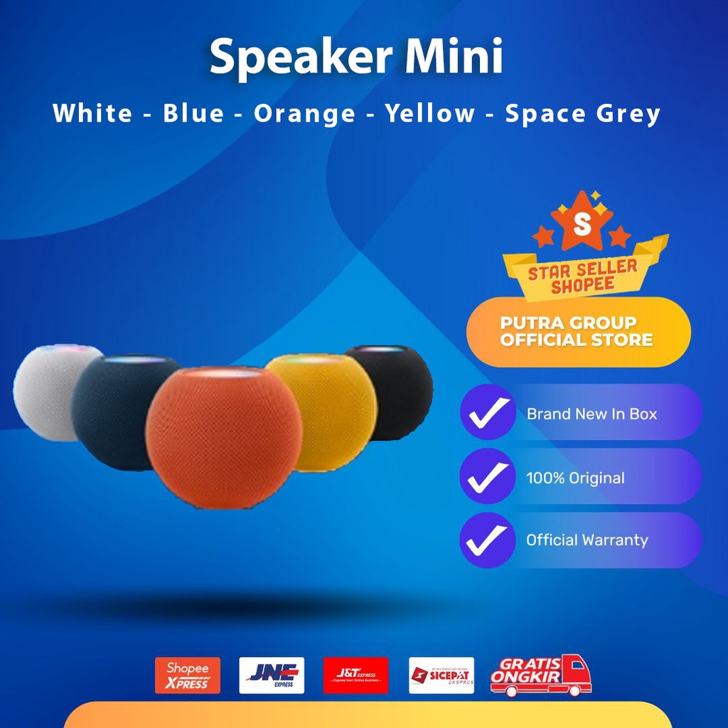 Speaker Mini Space Grey / White / Orange / Blue / Yellow Bluetooh Speaker Original