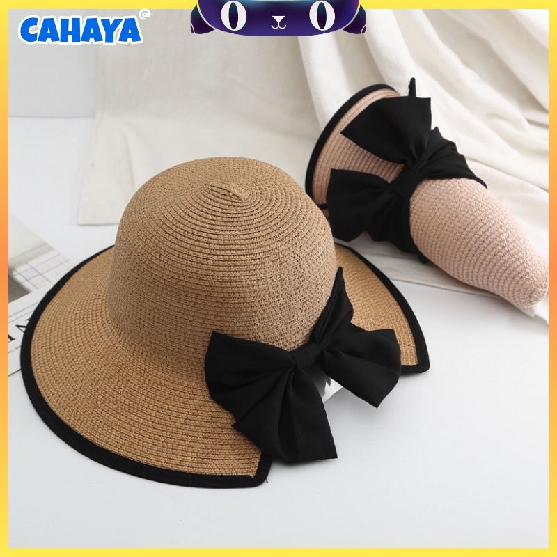 CAHAYA Topi Pantai Wanita Bunga Pelindung UV - Summerhat Pantai Import T78