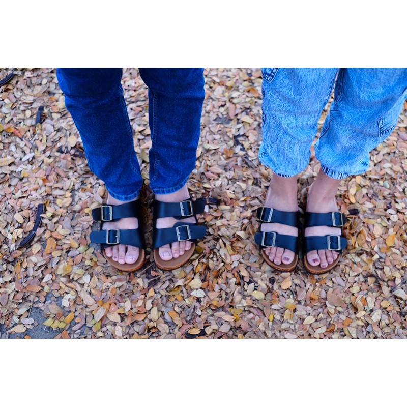 [CELLENE] Premium Birken 2 Strap Belt Couple (BLACK)