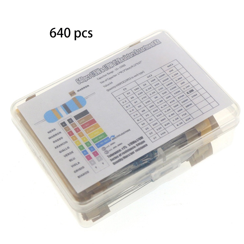 Btsg 64Values 640Pcs Resistor Kit 1R - 10mr Ohm Dengan Resistor Metal Film1%1/6W