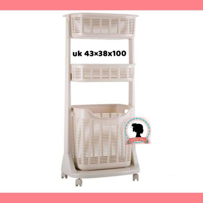 Populer] Rak Keranjang Laundry 3 Susun