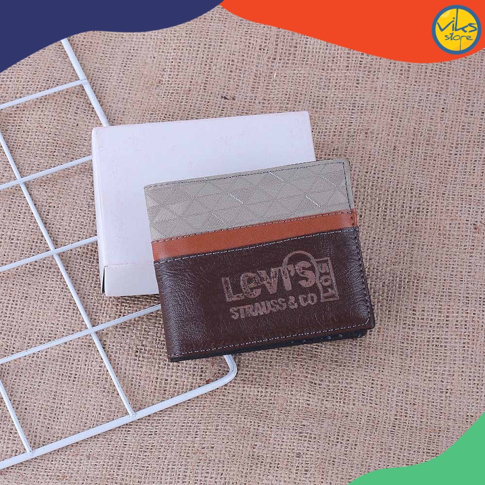 Dompet Lipat Pria Cowok Cowo Laki Laki Distro Pria Bahan Kulit Sintesis Dompet Pria Levis