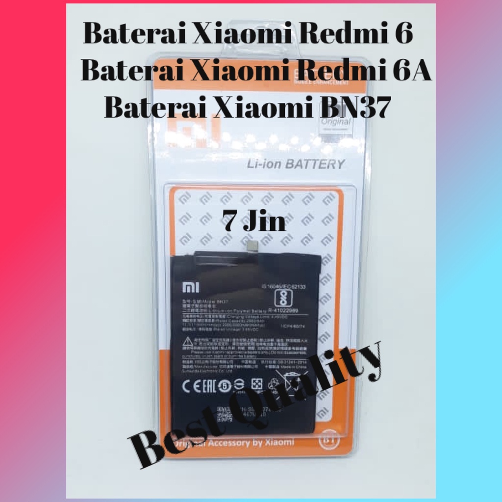 Baterai Batre Batere Battery Xiaomi Redmi 6 Redmi 6A Bn37 BN37