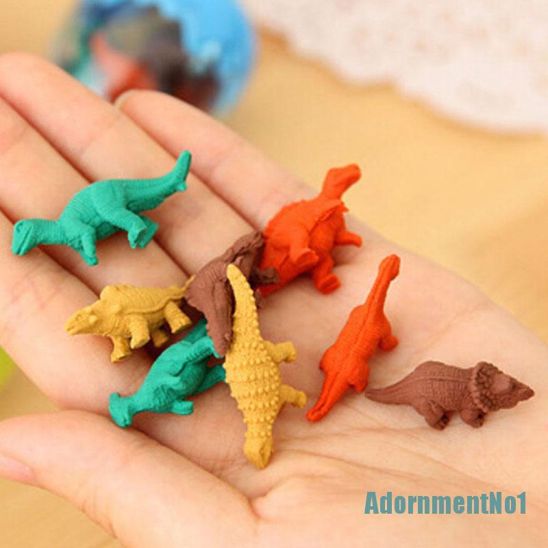 (AdornmentNo1) 1 Set Penghapus Karet Bentuk Telur Dinosaurus Lucu Untuk Stationery Pelajar / Kantor