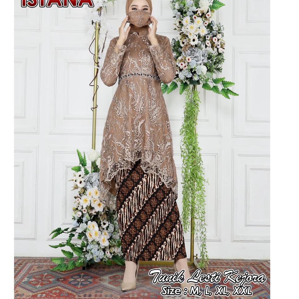 [Art. 853]  NEW MODEL KEBAYA TILE BROKAT BORDIR GLITER MUTIARA MIX PAYET MEWAH MODERN JUMBO XXL LD12