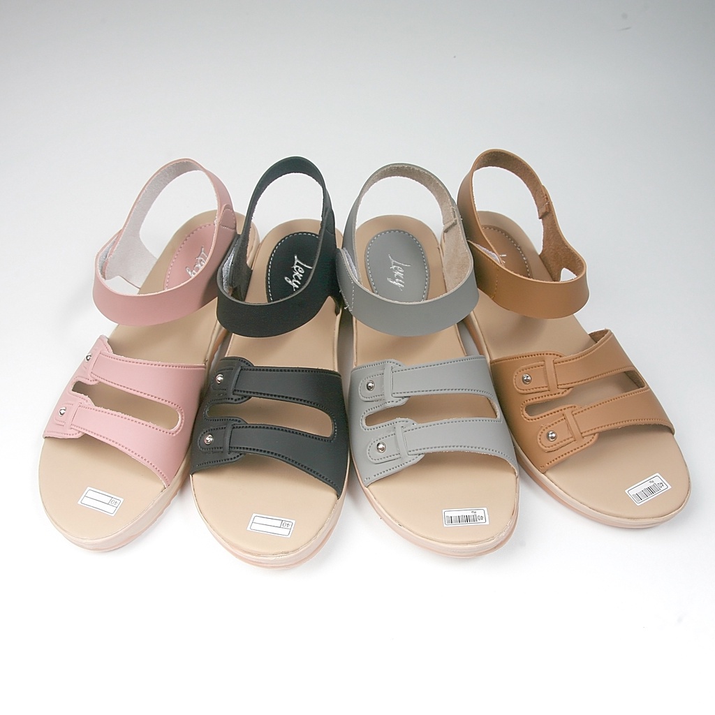 Sandal Wedges Wanita Slop Selop Casual Tali Line 11 AR