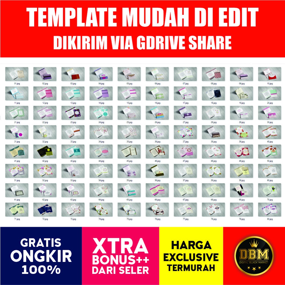 100 Undangan Vintage Premium V.2 Versi CorelDraw - Siap Edit &amp; Cetak