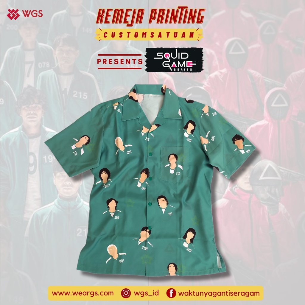 Squid Game - Kemeja Squid Game - Jaket Squid Game - Kemeja Printing Squid Game