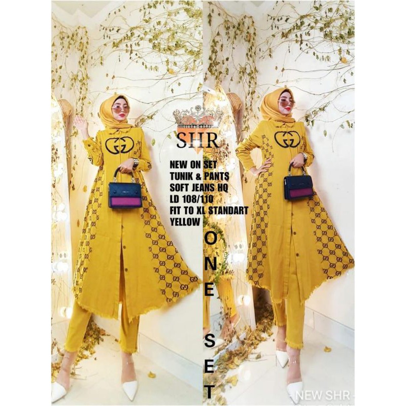 ready set tunik plus celana gg 100% ORI SHR