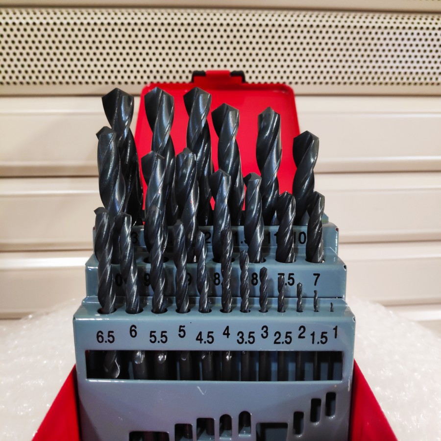 Mata Bor Set Besi dan Kayu HSS 25 Pcs Drill Bits