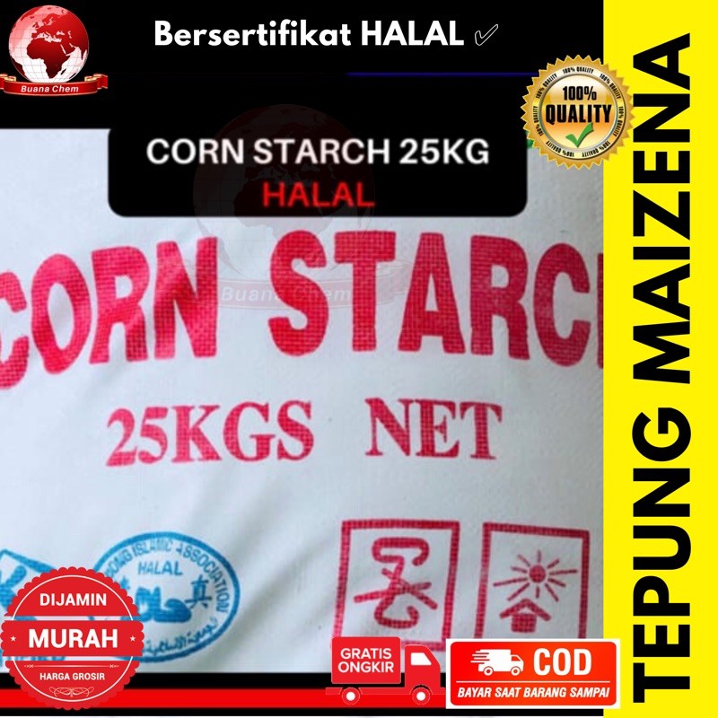 

Corn starch / Tepung maizena / Tepung pati jagung halal 1 KG