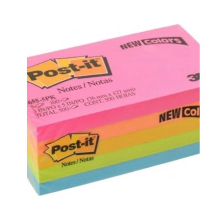 

3M Post It 655 Warna Neon Colors 655-5PK