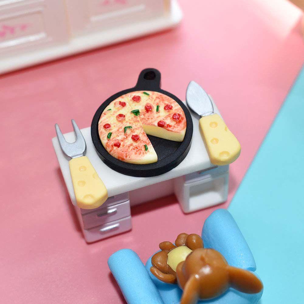 Lanfy Rumah Boneka Miniatur Mini Pizza Plate Plat Besi Pretend Play Mainan Model Dekorasi Rumah Boneka Kerajinan Dapur Mainan Anak