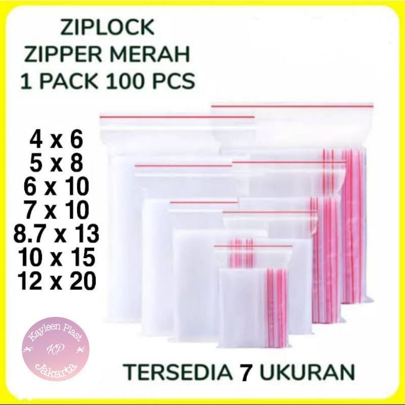 Plastik Klip Ukuran Kecil 4x6 5x8 6x10 7x10 8.7x13 10x15 12x20 Isi 100 Lembar