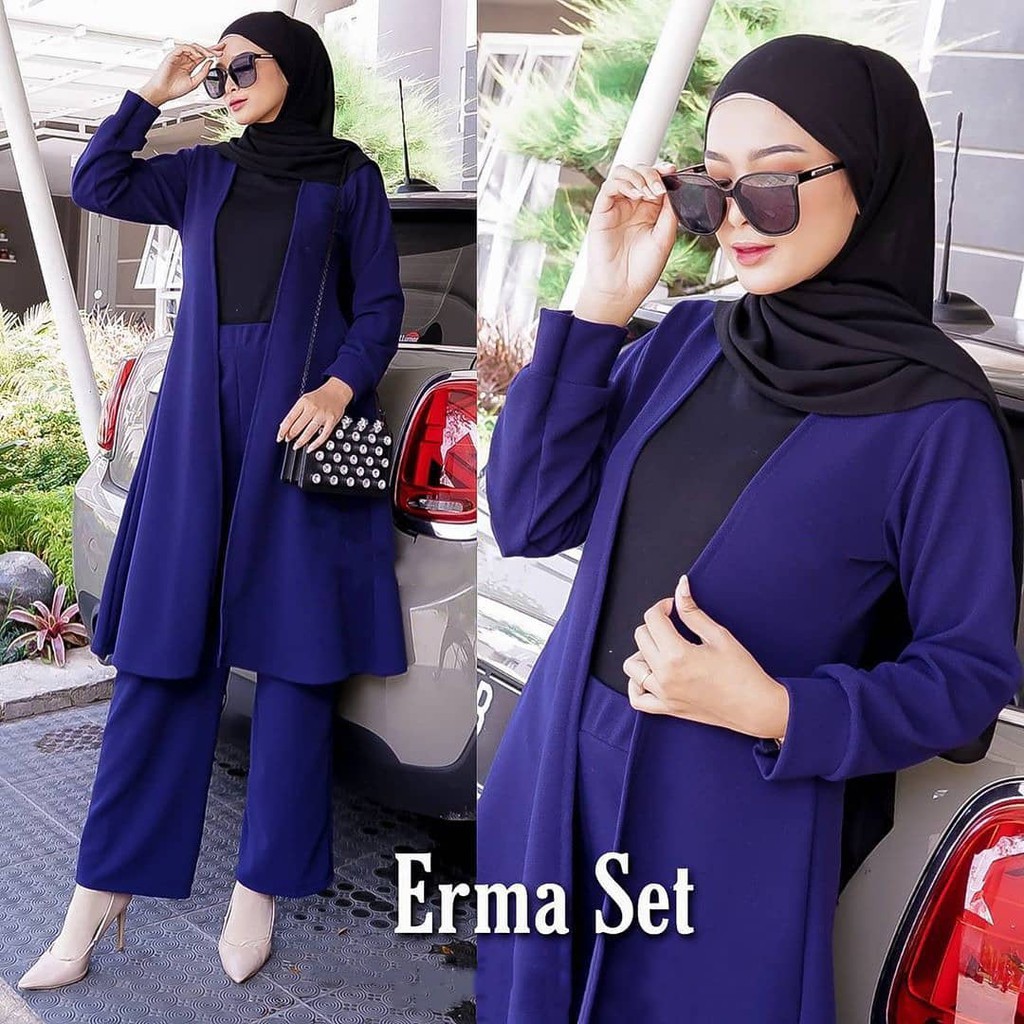 HUMAIRA Erma Set baju Stelan Wanita Terbaru 2020 / Stelan Wanita Muslim / Stelan Murah / Setelan Kek