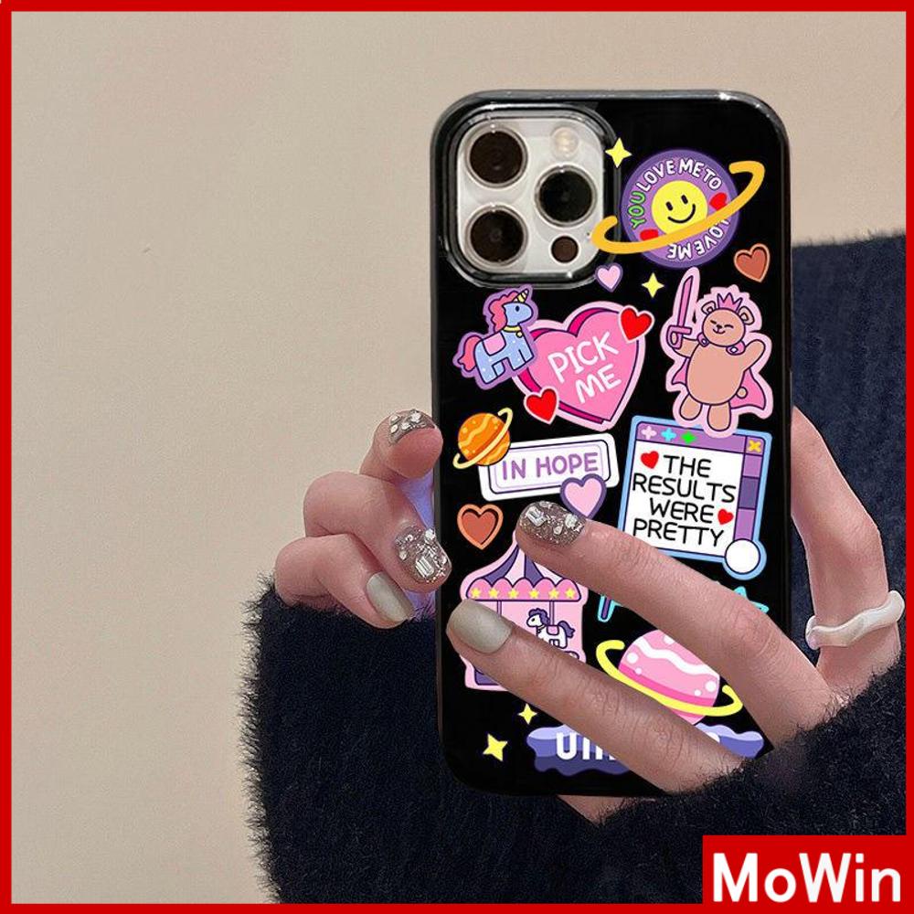 iPhone Case Silicone Soft Case Black TPU Glossy Big Hole Camera Protection Shockproof Cute Cartoon For iPhone 13 Pro Max iPhone 12 Pro Max iPhone 11 Pro Max iPhone 7Plus iPhone x xr