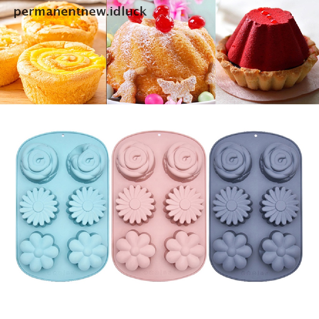 1 Pc Cetakan Sabun Handmade Bentuk Bunga 6 Lubang Bahan Silikon