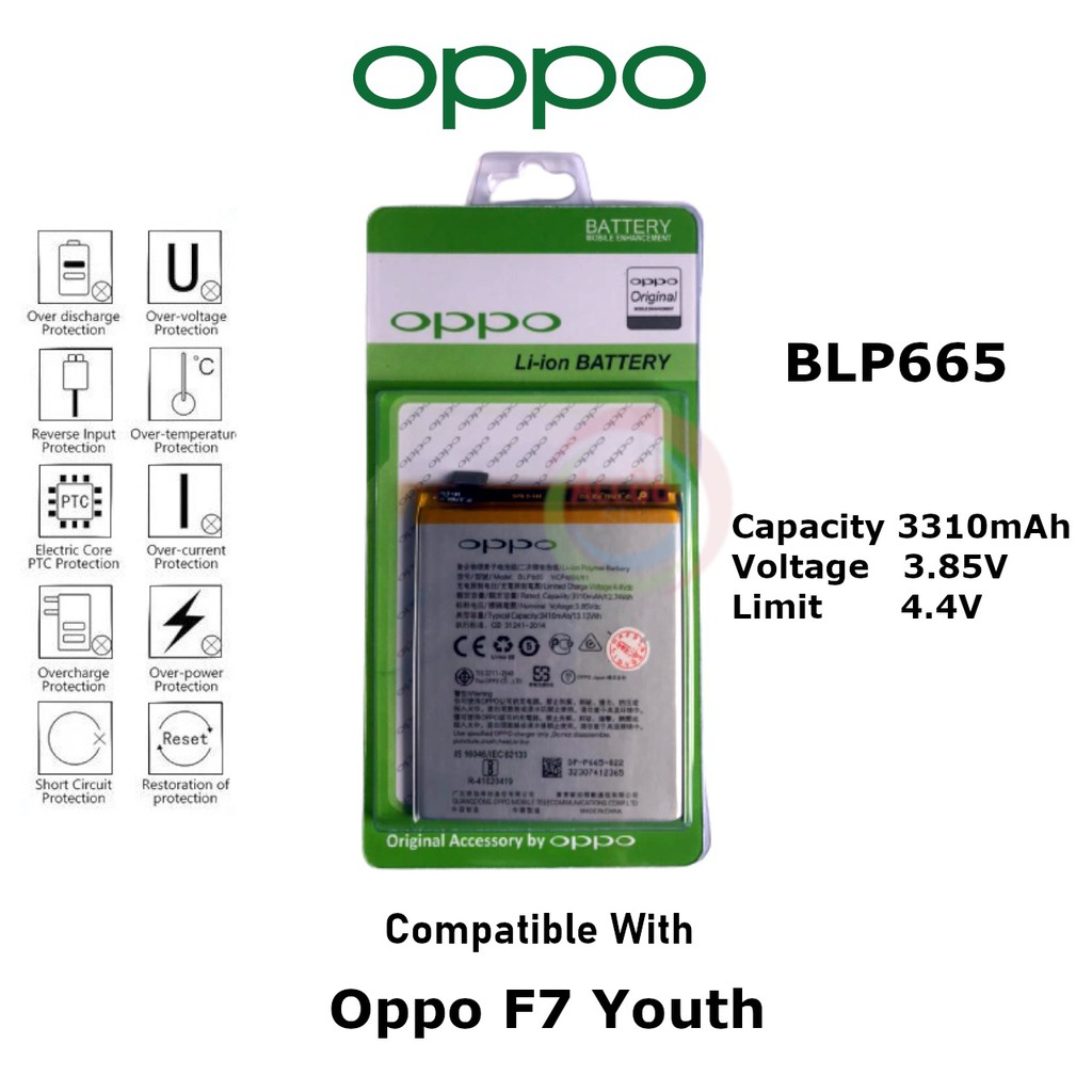 Batre Baterai Battery Original Oppo BLP665 F7 Youth / Realme 1