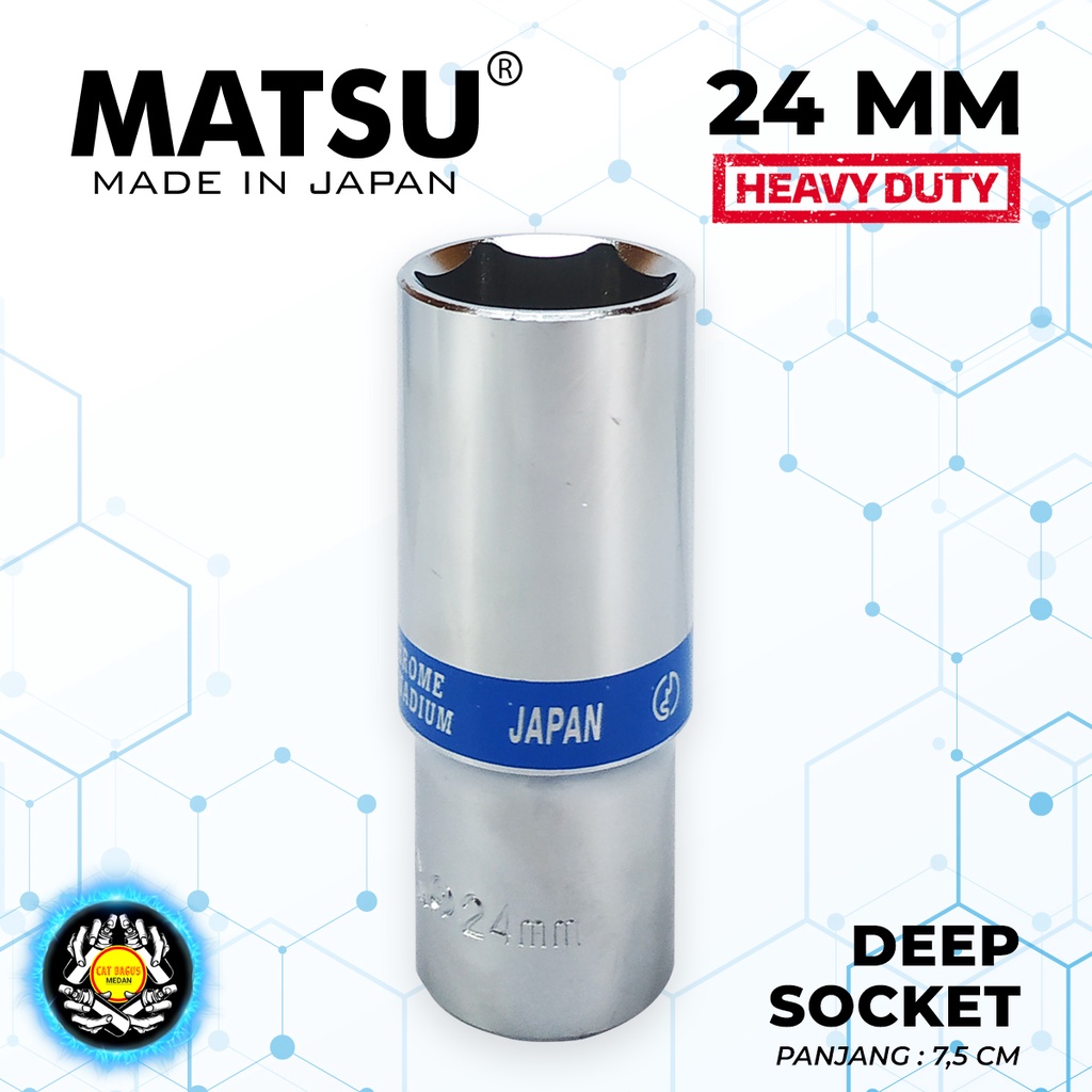 MATA KUNCI DEEP SOK 24 MM SHOCK PANJANG MATSU ASLI JEPANG KUALITAS PALING BAGUS / DRIVE DIP WALL SOC