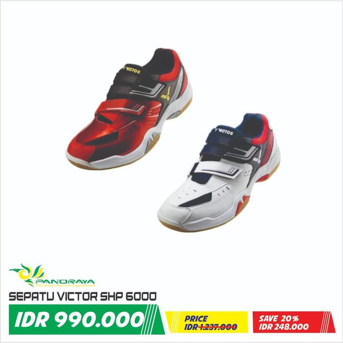 Sepatu Badminton Bulutangkis Victor SHP 6000 SHP6000 Original - Putih