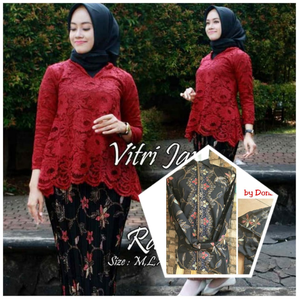 set kebaya Brukat rara termurah