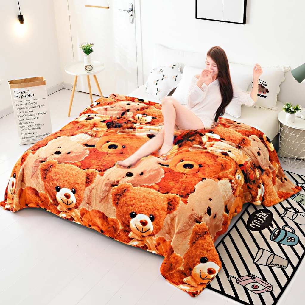 Selimut Karakter Bulu Halus 140x190 Super Lembut Murah Impor Berkualitas