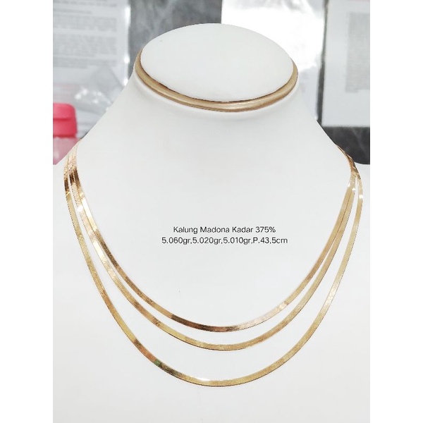Kalung Madona Emas kadar 375%